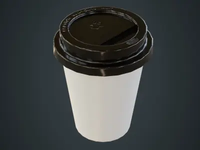 Paper Coffee Cup 1A Low-poly 3D model