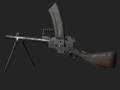 Madsen Machine Gun Low-poly 3D model