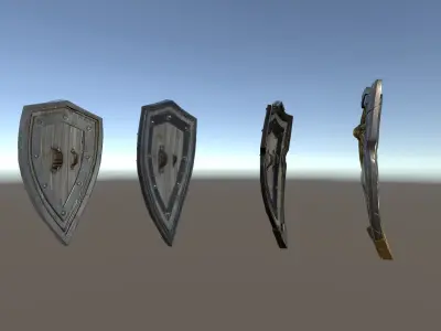 PBR Fantasy Weapons Shields Low-poly 3D model