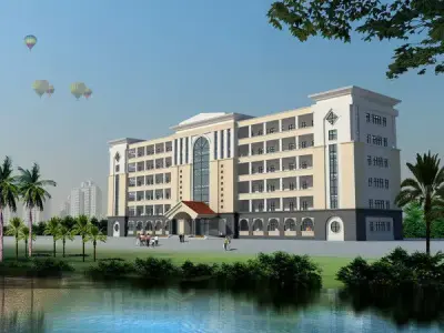 Schools in Asia 3D model