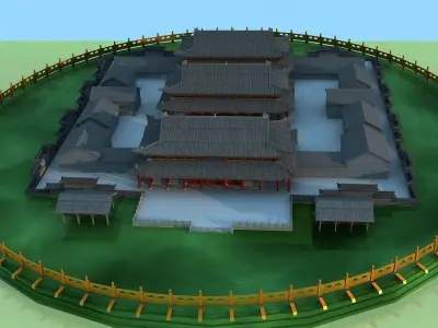 Chinese ancient courtyard   3D model