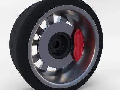 Tesla Model 3 Wheel Low-poly 3D model