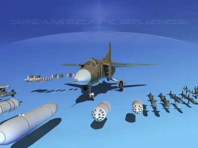 Mig-23 Fighter Hungary 3D model