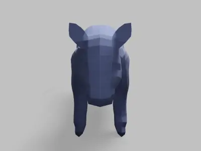 Geometric Donkey Low-poly 3D model