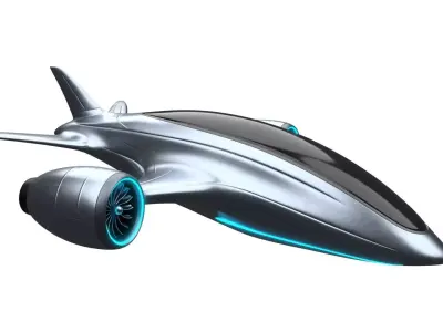 electric hybrid aircraft 3D model