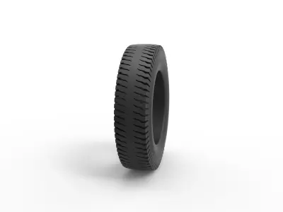 Semi truck tire 8 Scale 1 to 25 3D print model