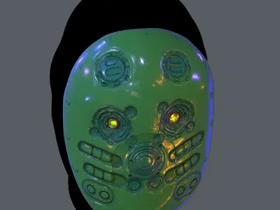 Gas mask helmet scifi Low-poly character art game space   Low-poly 3D model