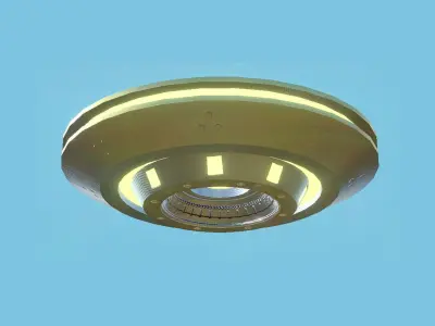 Spaceship UFO A2 - Silver - Alien SciFi Vehicle Low-poly 3D model