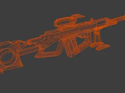Futuristic sniper Low-poly 3D model