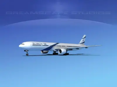 Boeing 777-300 El Al 3D model