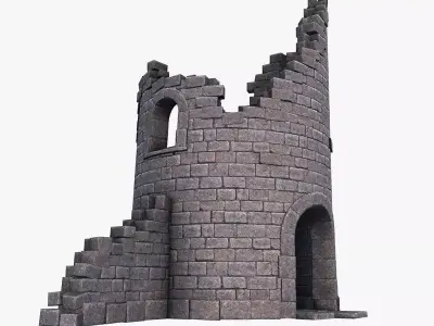 Ruined Tower Low-poly 3D model