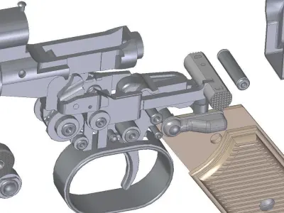 STG-44 gun with wooden handle 3D model