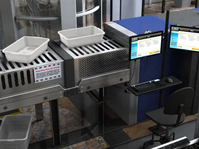 Airport Security Checkpoint 3D Model - Unity Ready 3D model