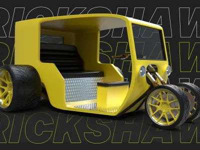 Hot Rod Rickshaw Low-poly 3D model