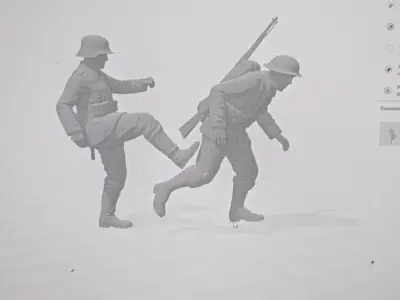 WWII Soldier Combat Diorama  Action Figure STL for 3D Printing 3D print model