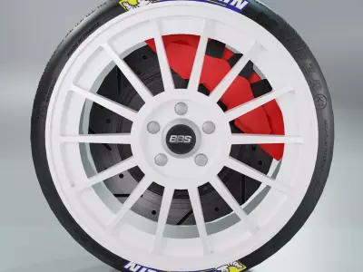 BBS Evo Wheel Low Poly Low-poly 3D model