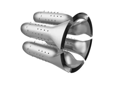 Turbojet engine combustion liner chamber 3D print model