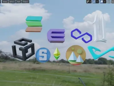 Metaverse coin cryptocurrency 3D model