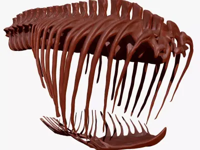 Dinosaur Giganotosaurus Rib Set Skeletons 3D model