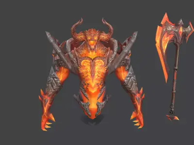 Volcanic Lava Monster Low-poly 3D model