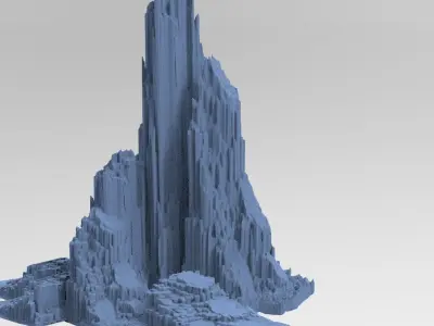 Halo Forerunner Inspired Mountain Rocks 4 3D model