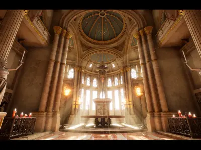 Medieval Castle Interiors Bundle Low-poly 3D model