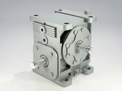 Gearbox gear motor Low-poly 3D model