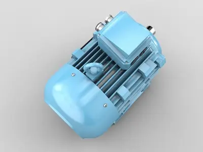 Industrial electric motor generator 3D model