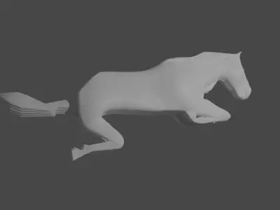 High-poly horse jumping in air Free 3D model