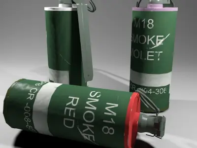 M18 Smoke Grenade Low-poly 3D model