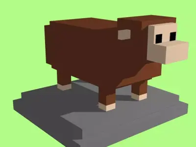 VOXEL SHEEP - MODEL 7 Low-poly 3D model