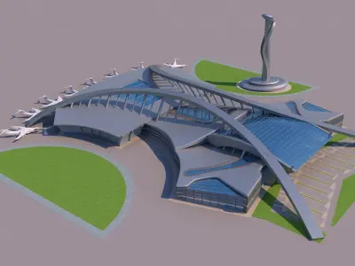 0194 - Airport Building 3D model