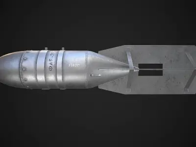 Soviet general purpose air-dropped bomb FAB-250 Low-poly 3D model