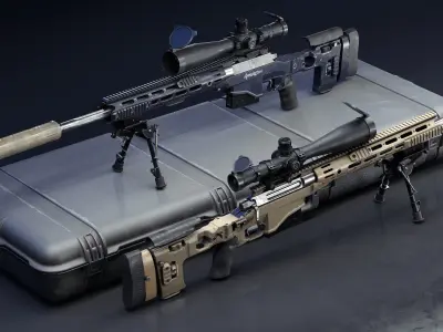 Remington M2010 rifle Low-poly 3D model