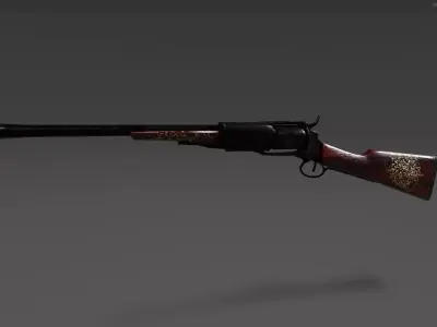 1855 Colt Revolver Shotgun Low-poly 3D model