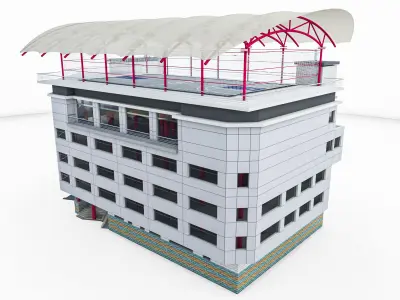 Sports Buidling 01 Low-poly 3D model