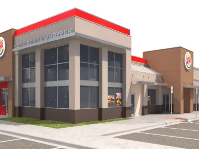 Retail-042 Burger King-004 With Site 3D model