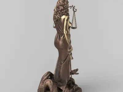 Bronze Lady Justice 3DModel 3D model