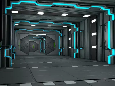 Sci Fi Corridor Futuristic 3D model order