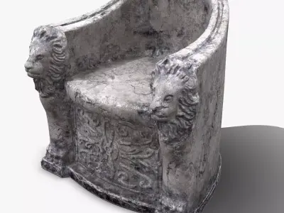 3D Roman Stone Chair High Poly 3D model
