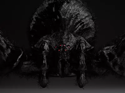 Monstrous Black Widow Spider 3D model