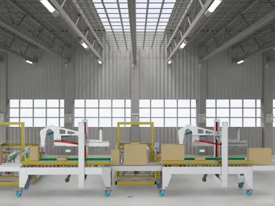 Automatic unpacking and sealing machine  3D model