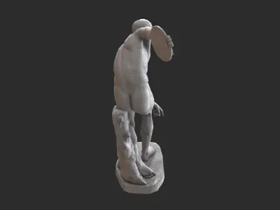 Discobolus Statue - Granite Low-poly 3D model