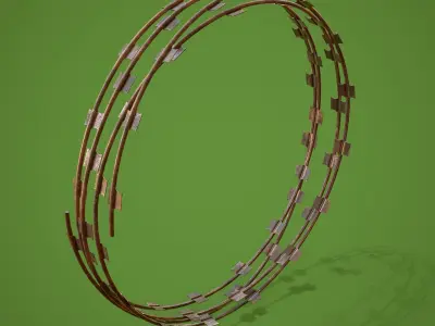 Barbed Wire Kit Low-poly 3D model