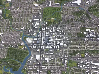 Rochester - 3D City Low-poly 3D model