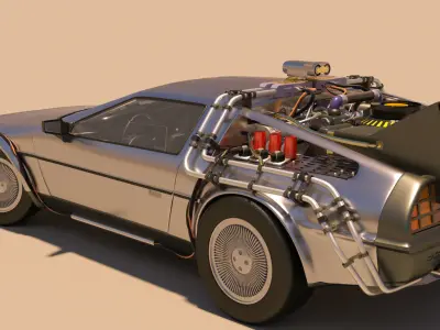 Delorean Back to the Future Part 1 3D model