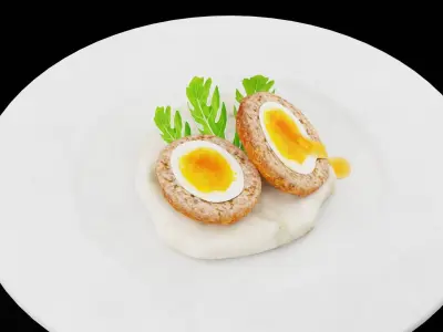 Crispy Scotch Eggs Low-poly 3D model