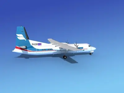 Fokker 50 Flugleidir Islandair 3D model