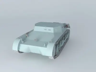 Ammunition tug on - Panzerkampfwagen I Ausf A (German tank) 3D model