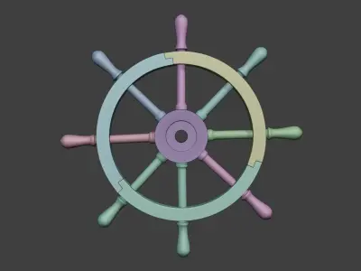 Wooden helm 3D model